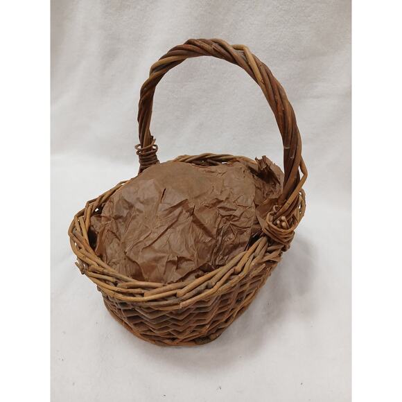 Antique Primitive Grapevine Twig Branches Basket Woven Berry Picking Holiday Old - Picture 13 of 14